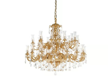 HOWARD 830/16+16-SH/G30 - Sanded gold plated with Schoeler crystals by Possoni Illuminazione - view 2